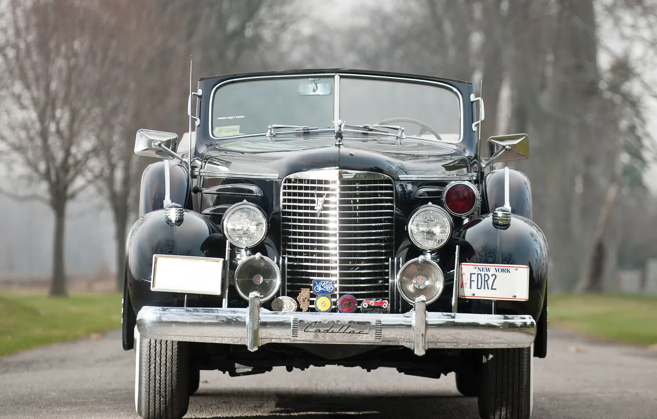 Фото обои Cadillac, Лимузин, 1938, ретро автомобили, Limousine, retro cars, Cadillac V16 Series 90 Presidential Convertible, Cadillac …