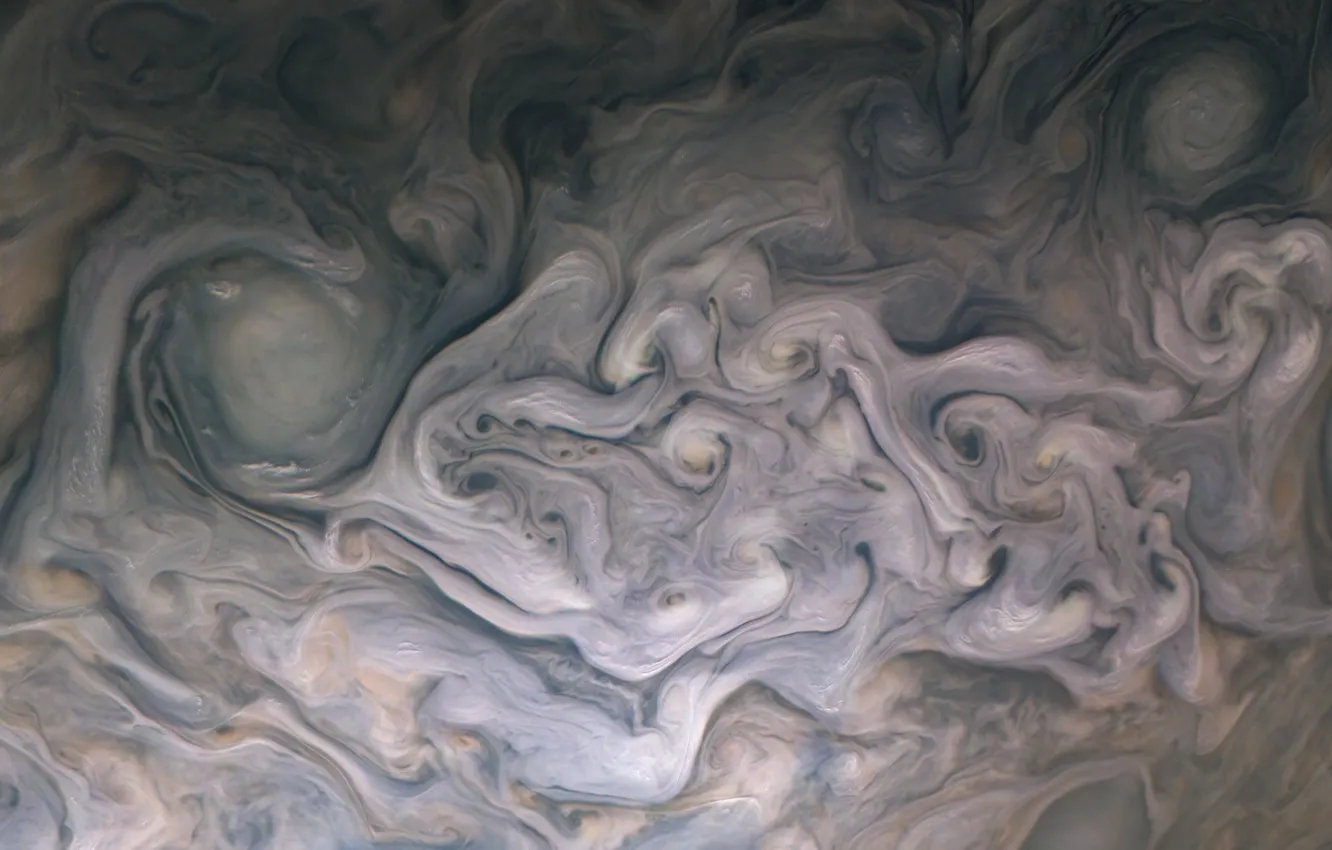 Фото обои космос, Юпитер, Солнечная система, поверхность планеты, Юнона, Jupiter, Juno, Kevin M. Gill