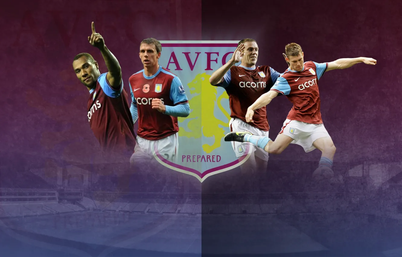 Фото обои wallpaper, sport, logo, stadium, football, players, Aston Villa FC, Villa Park