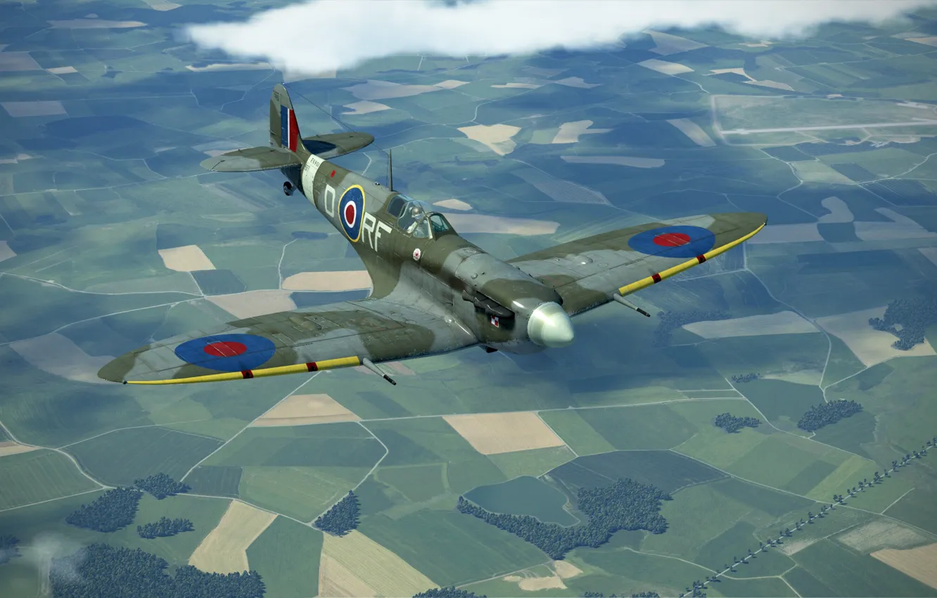 Фото обои Британия, Spitfire Mk.Vb, Фронтовой истребитель