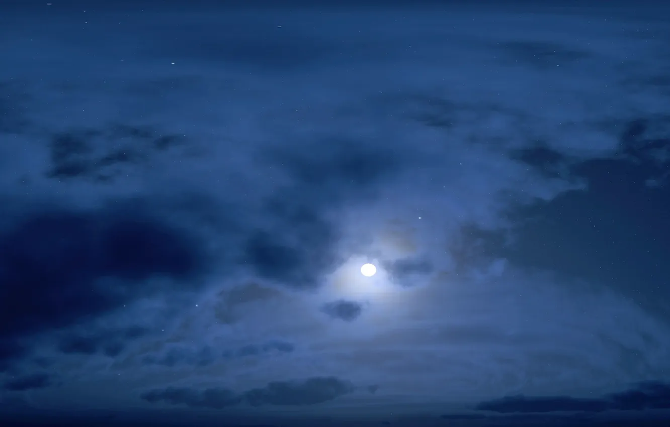 Фото обои Moon, Evening, Full