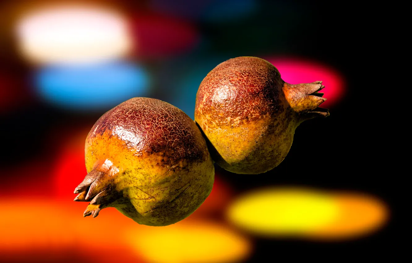 Фото обои макро, гранаты, боке, Pomegranates