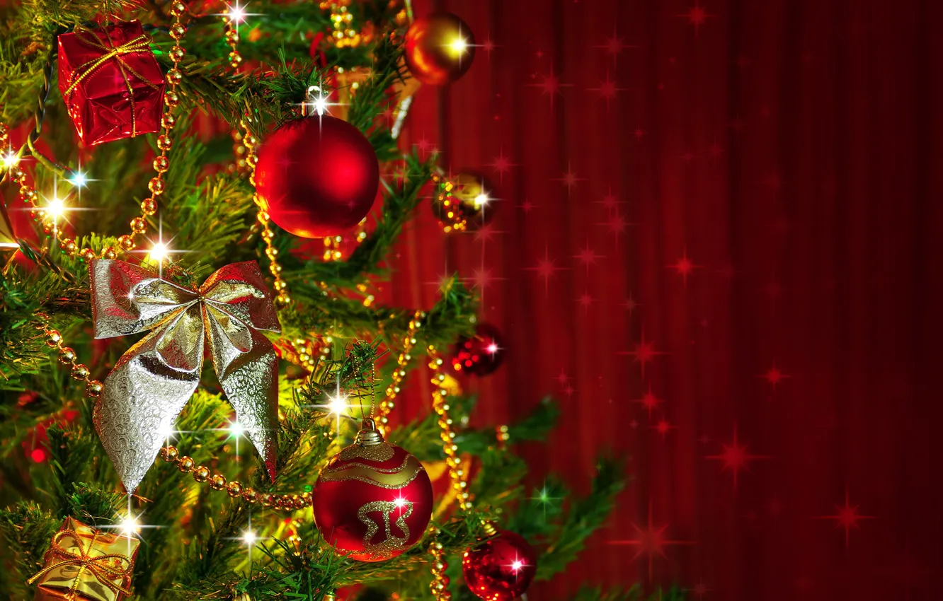 Фото обои украшения, шары, елка, Новый Год, Рождество, Christmas, New Year, decoration