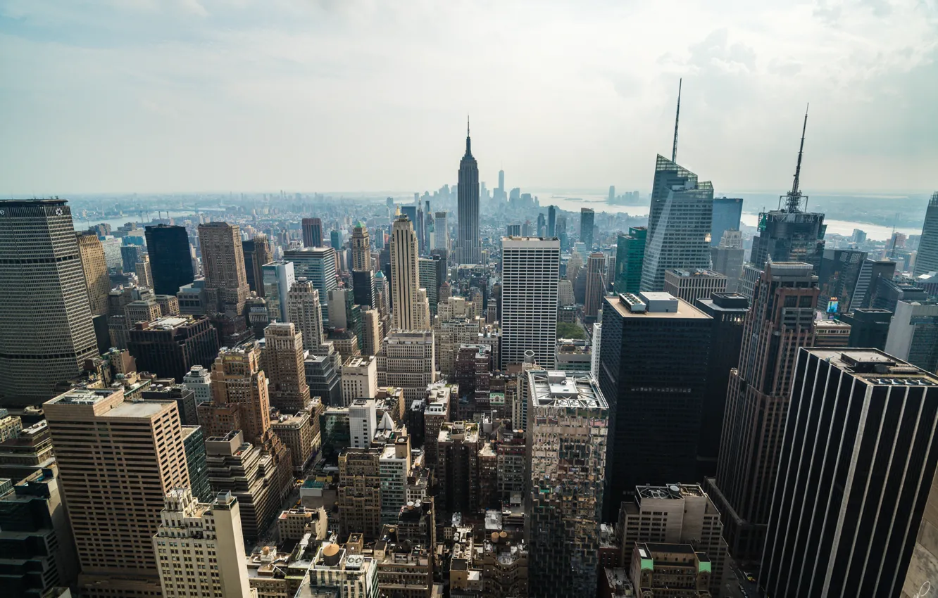 Фото обои city, USA, New York, Manhattan, NYC, Skyline, Empire State Building, architecture