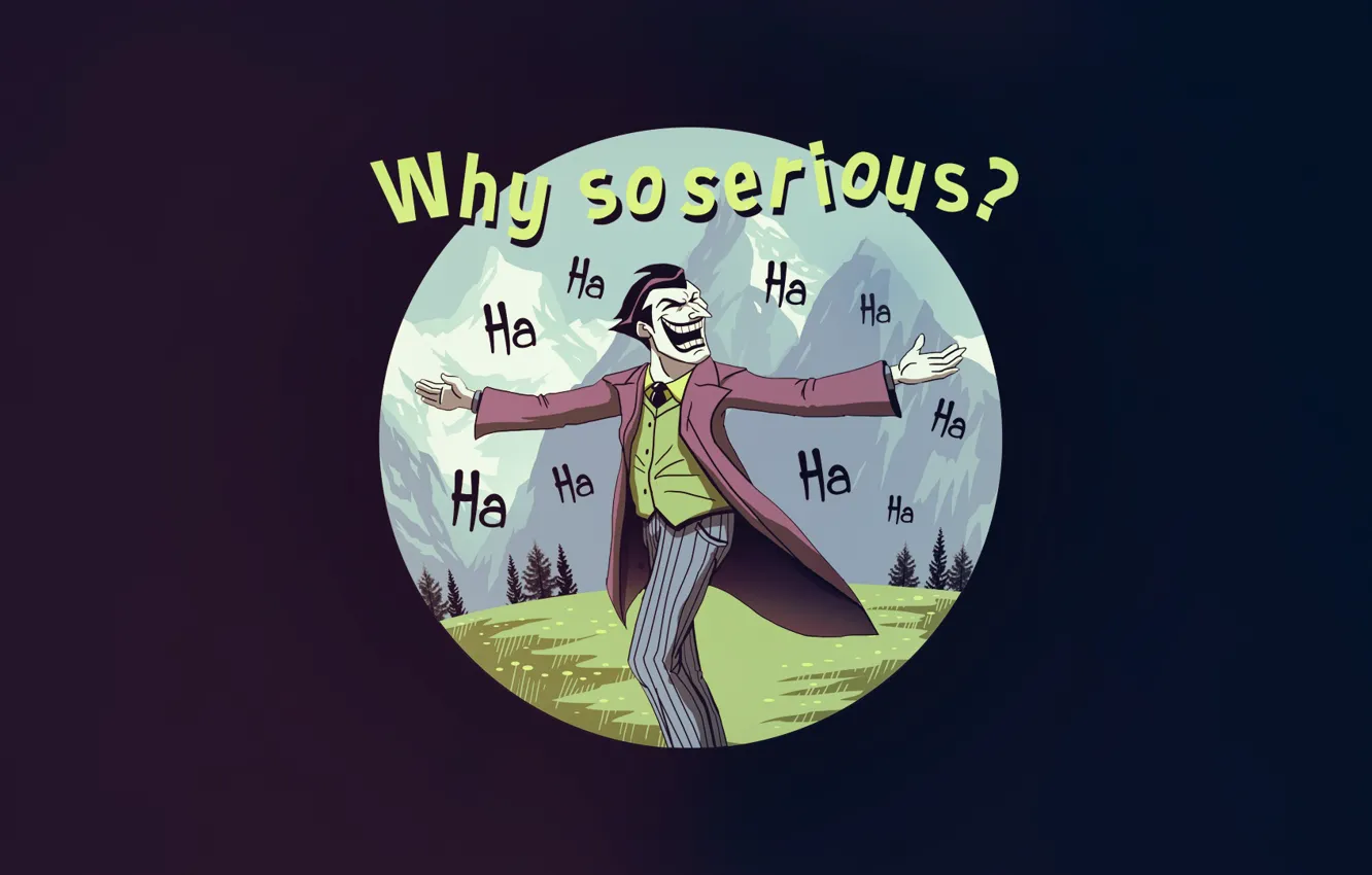 Фото обои джокер, рисунок, минимализм, арт, art, Joker, Why so serious?, by Vincenttrinidad