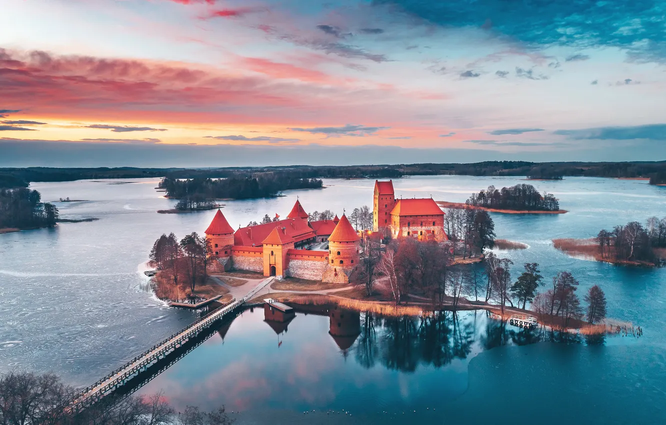 Фото обои замок, Trakai, Lietuva