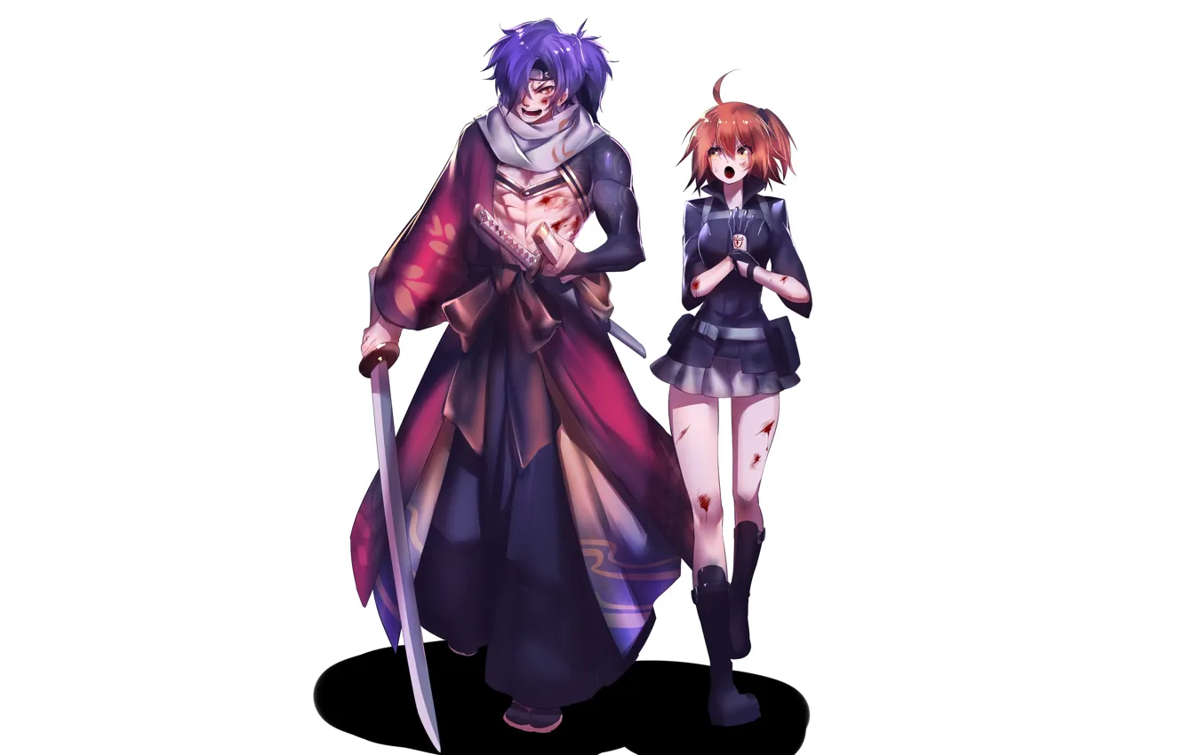 Фото обои девушка, парень, ссора, Fate / Grand Order, Судьба великая кампания