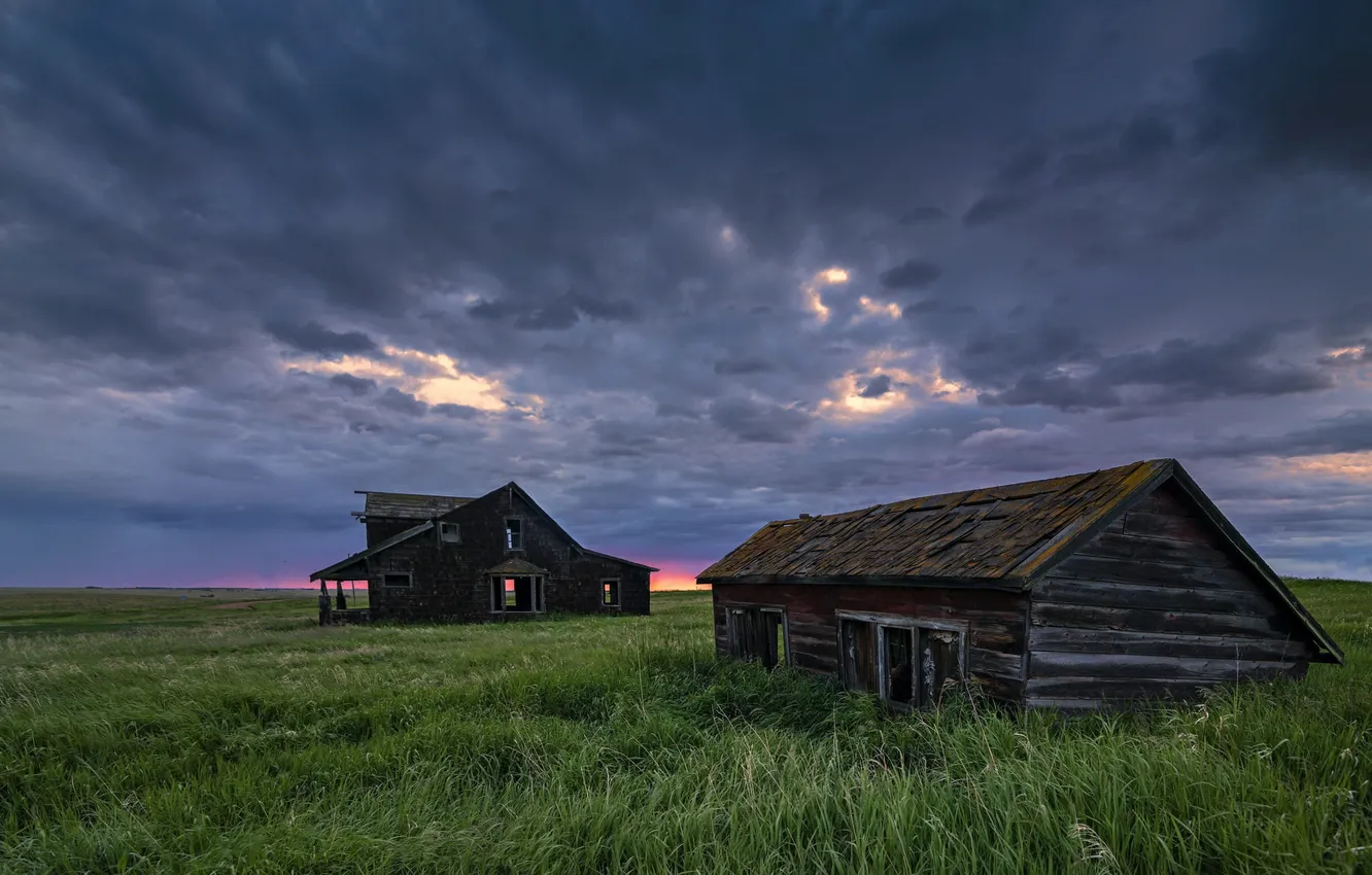 Фото обои поле, пейзаж, Alberta, Abandoned Homestead