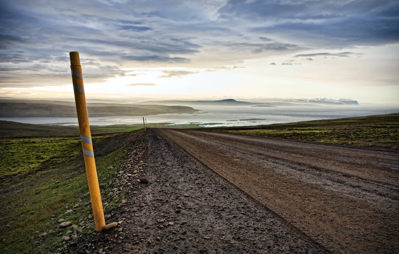 Фото обои дорога, пейзаж, Iceland