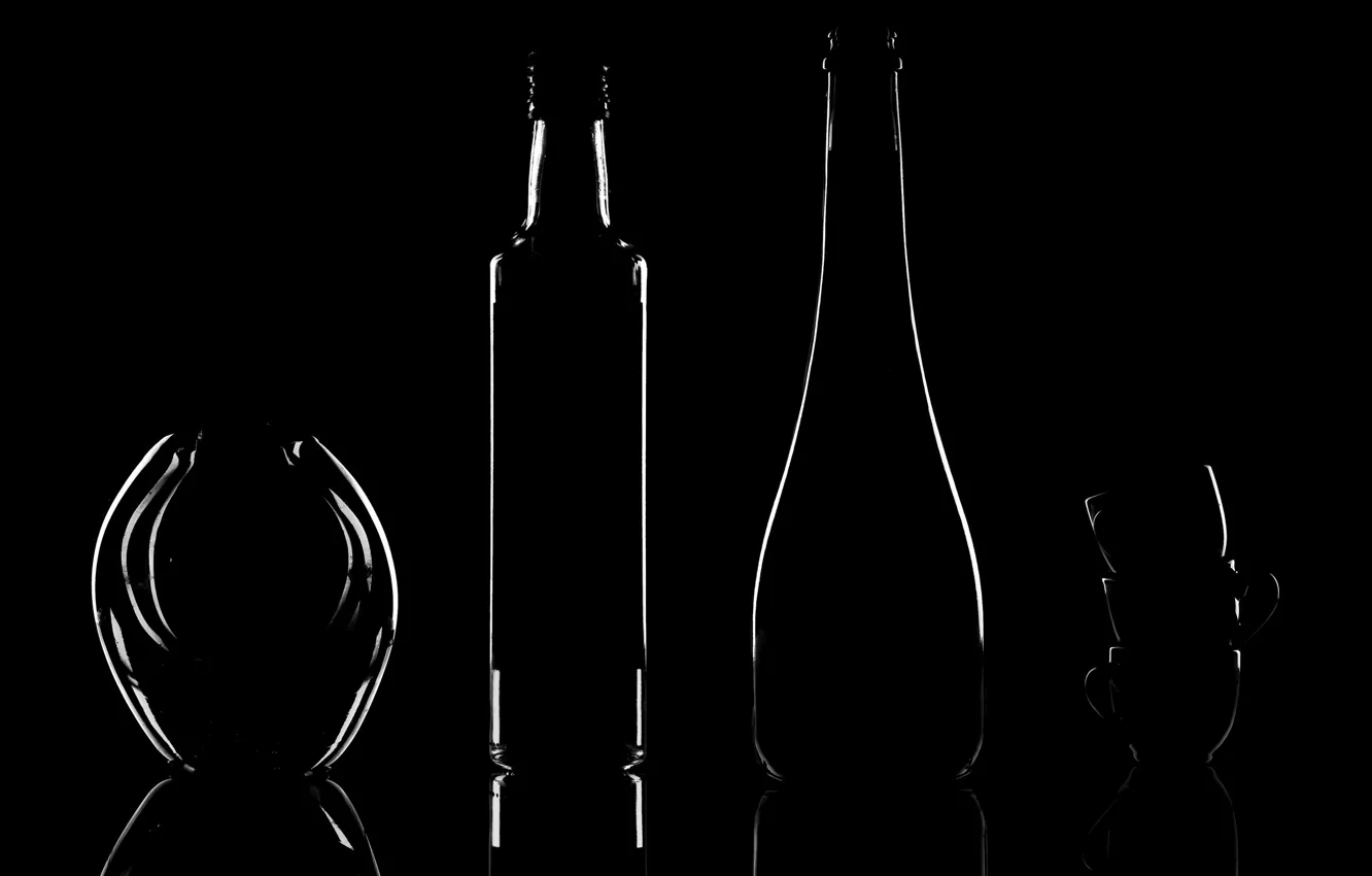 Фото обои фон, форма, бутылки