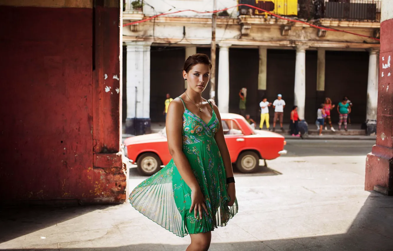 Фото обои girl, dress, beautiful, model, brunette