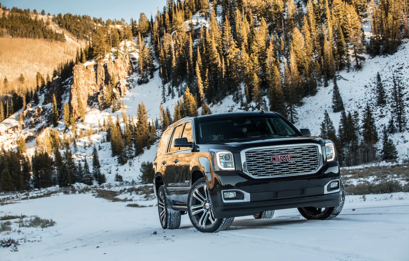 Фото обои 2018, GMC, SUV, Denali, Yukon, склоны гор