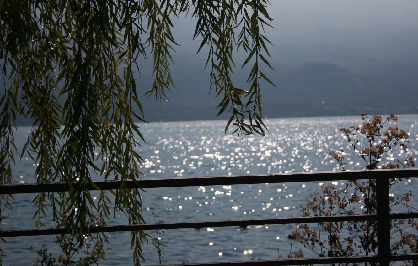 Фото обои Закат, Италия, Italy, Sunset, Italia, Гардское озеро, Lake Garda, Gardasee
