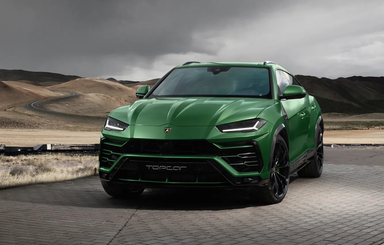 Фото обои Lamborghini, вид спереди, 2018, TopCar, Urus