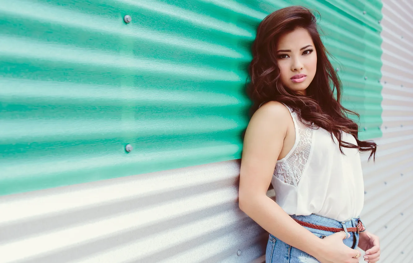 Фото обои девушка, поза, фон