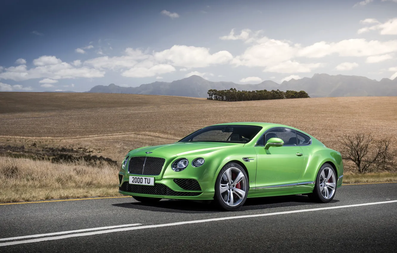 Фото обои фото, Bentley, Continental, Автомобиль, GT Speed, 2015, Салатовый, Металлик