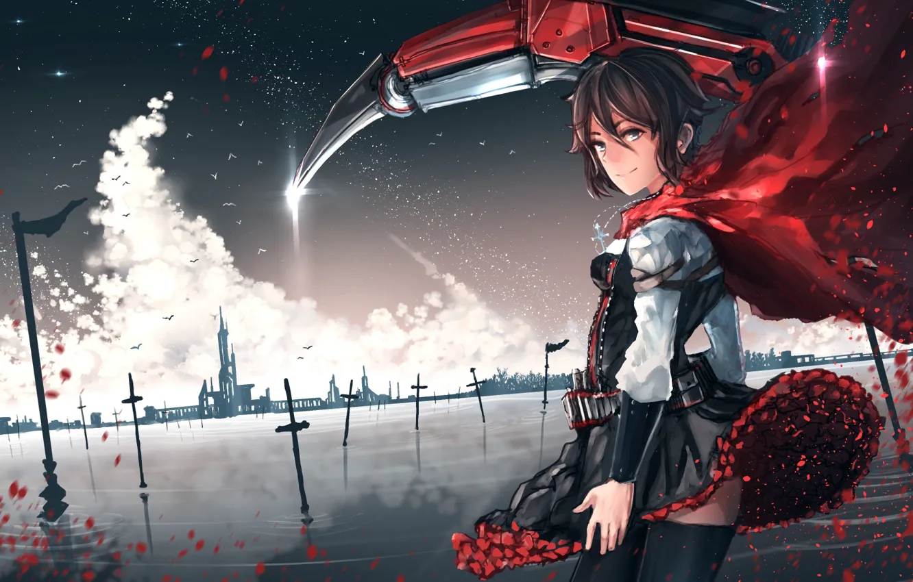 Фото обои девушка, оружие, аниме, RWBY, пышная юбка