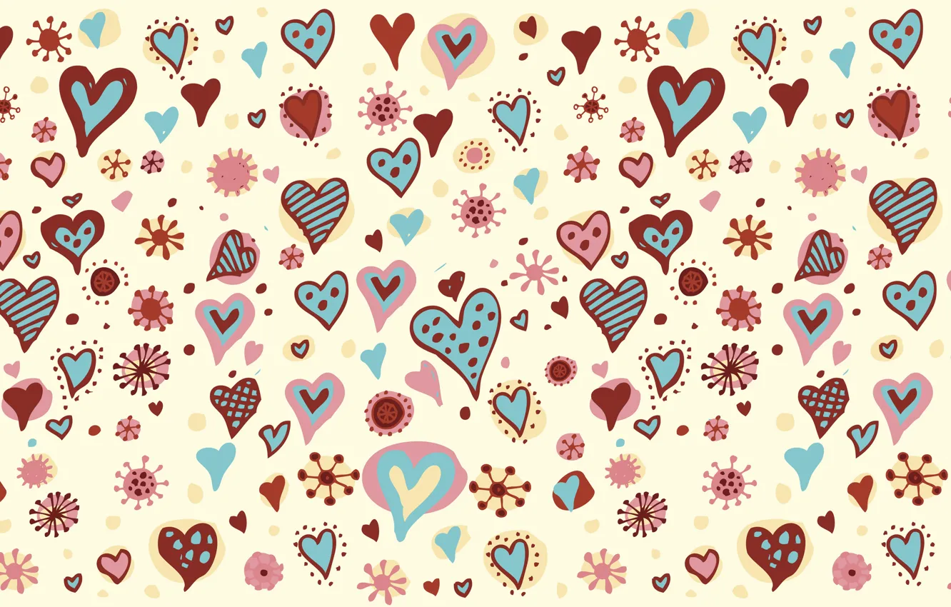 Фото обои праздник, сердце, вектор, текстура, сердца, рисунки, сердечки, широкоформатные обои
