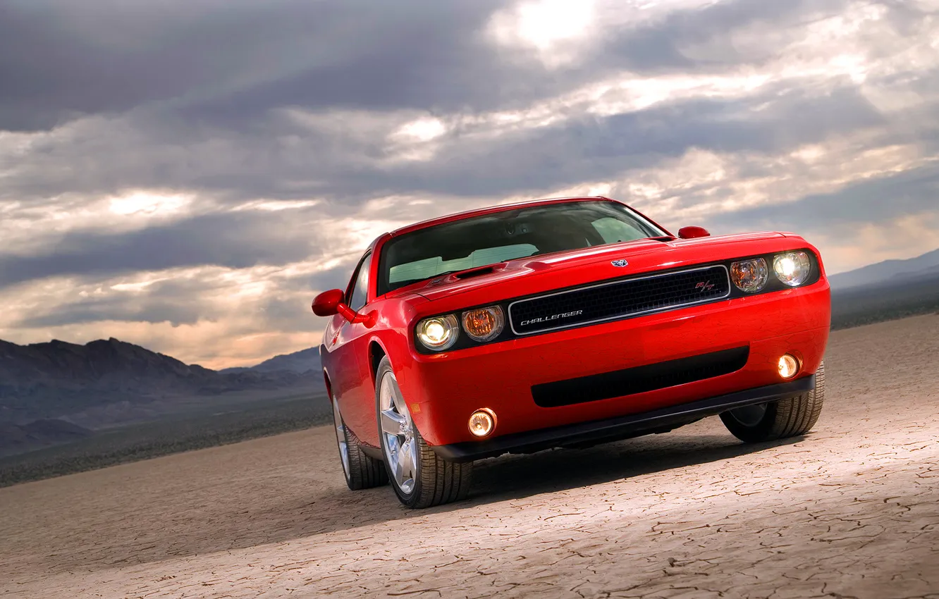 Фото обои авто, красный, Dodge, Challenger