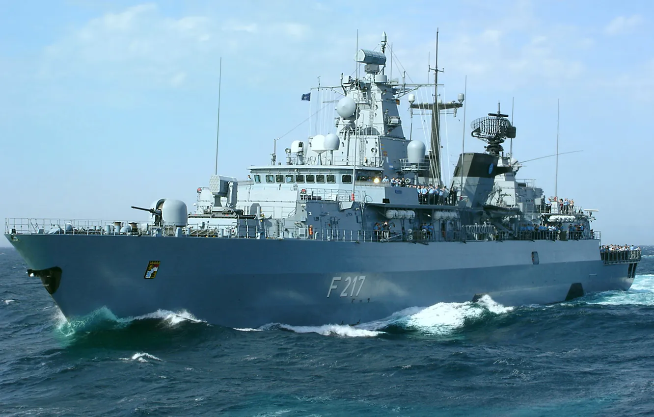 Фото обои фрегат, ВМС Германии, F 217, FGS Bayern