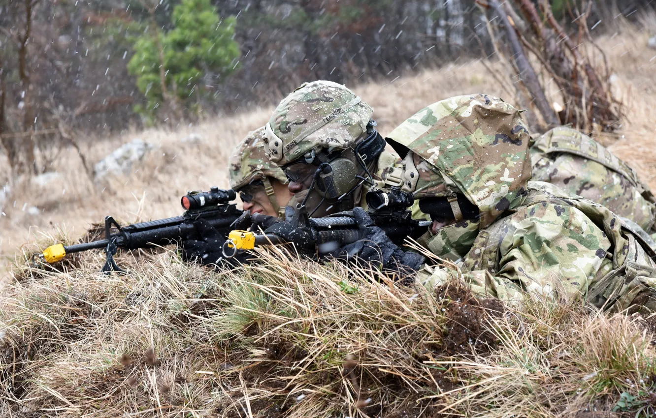 Фото обои армия, солдат, учения