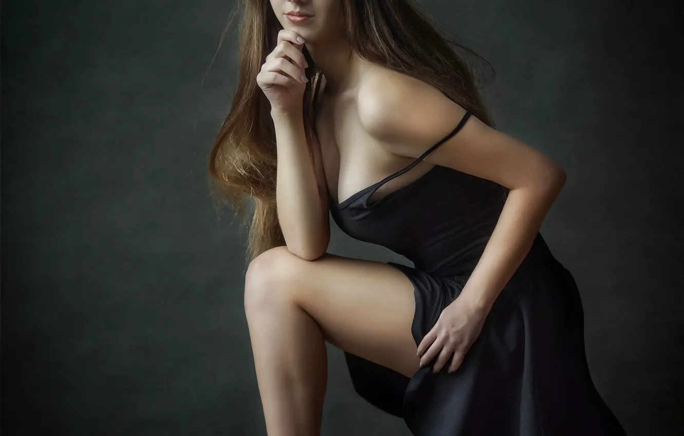 Фото обои грудь, портрет, ножки, губки, Аня, ретушь, Илья Филимошин