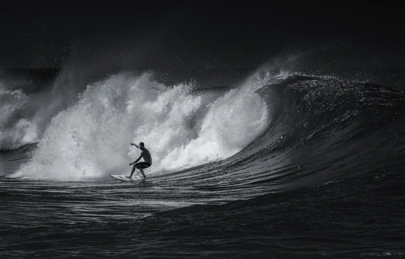 Фото обои спорт, серфинг, черно-белое, surfing