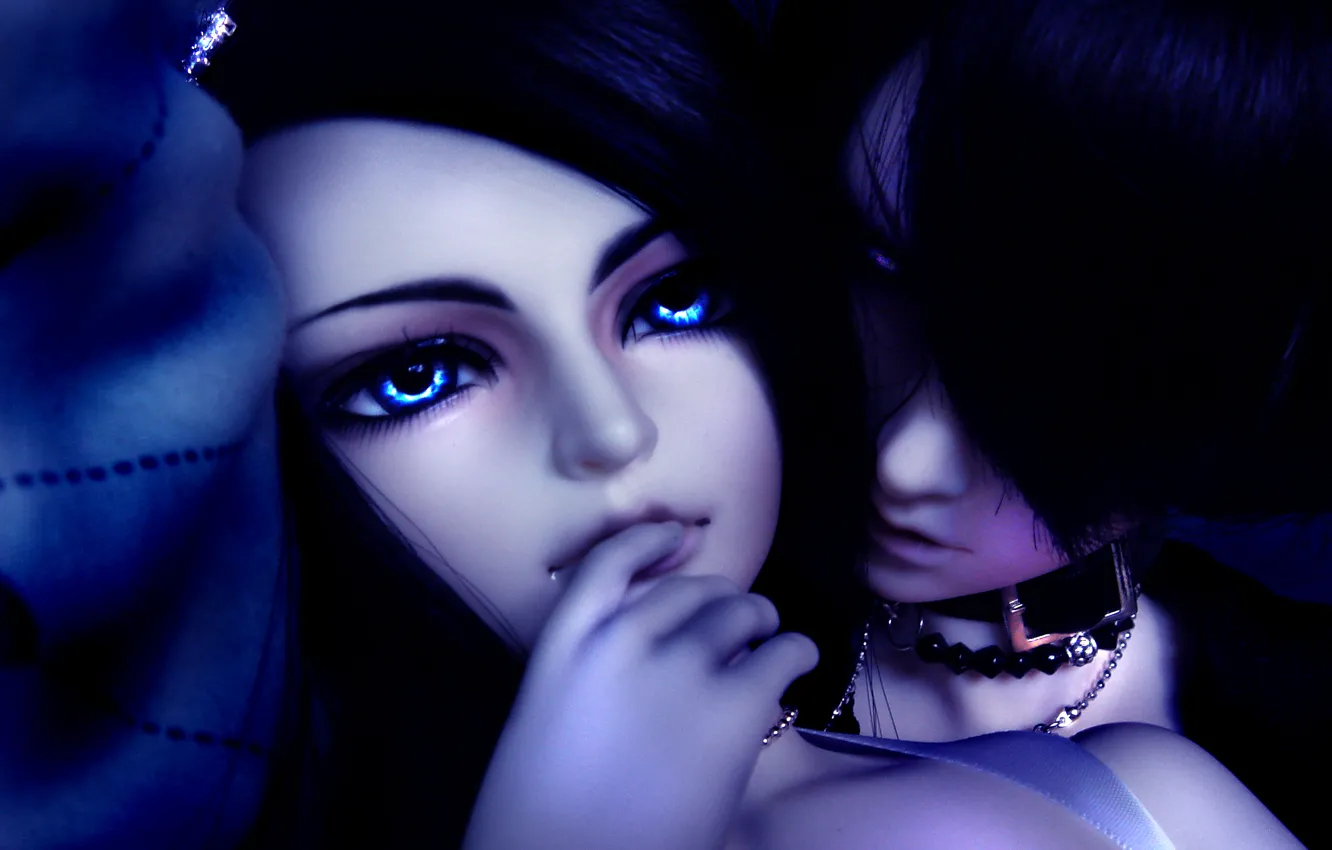 Фото обои девушка, кукла, парень, двое, синие глаза, BJD