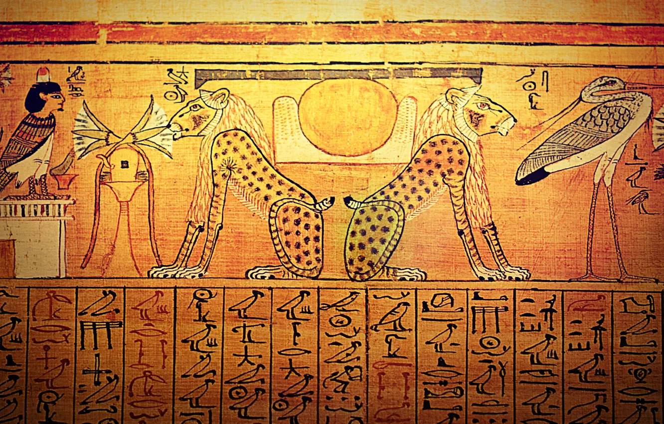 Фото обои стиль, стена, Египет, древность, Иероглифы