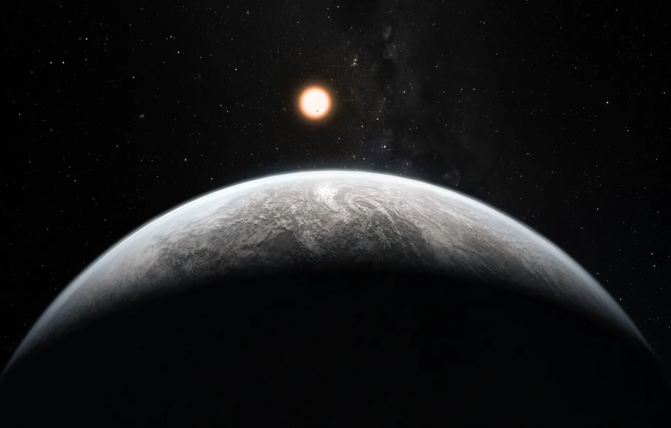 Фото обои star, sun, planet, gray
