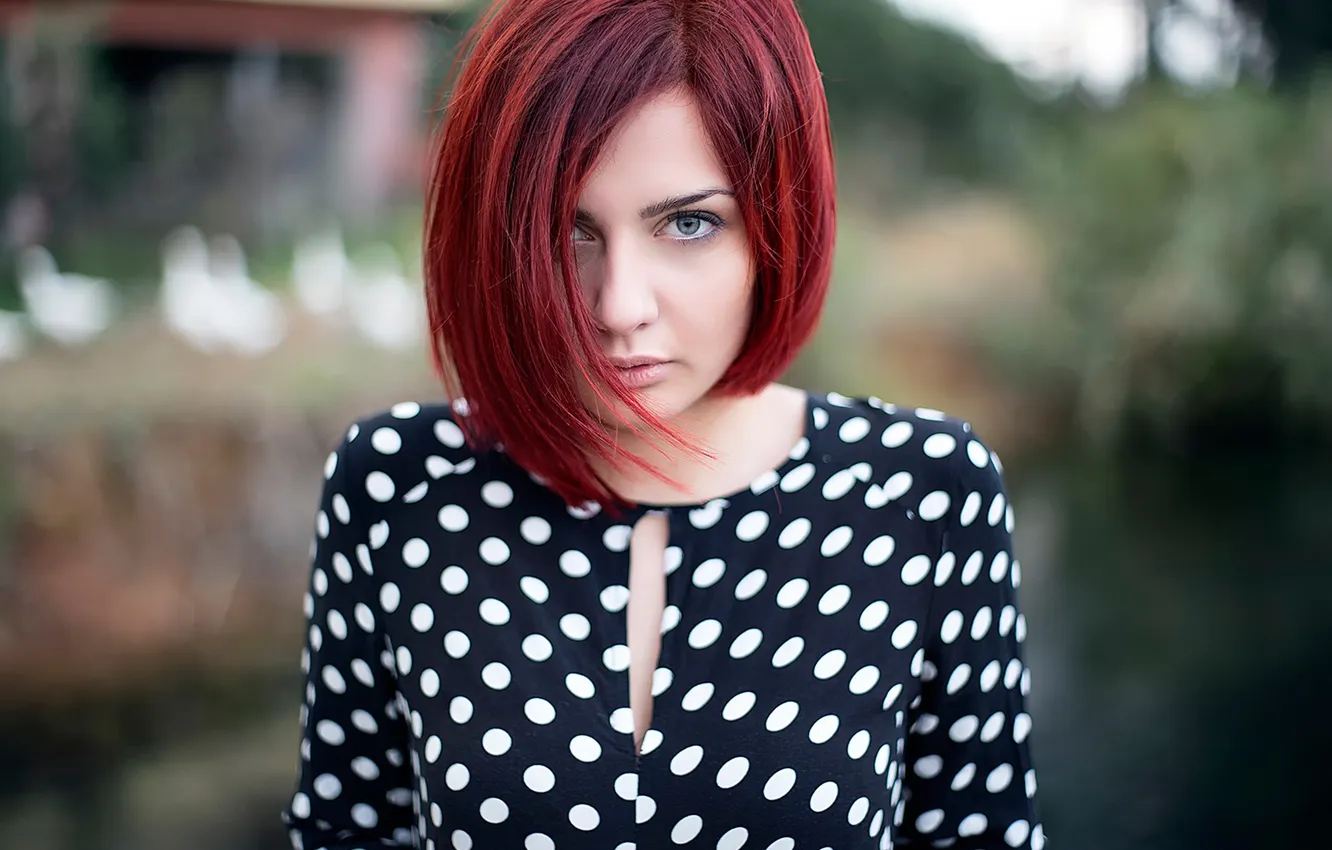 Фото обои взгляд, портрет, боке, Katerina