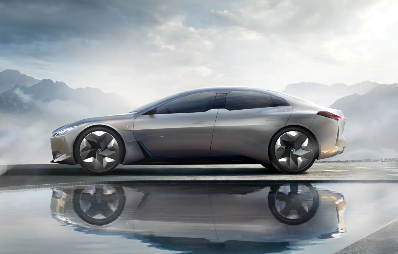 Фото обои Concept, BMW, Концепт, Седан, Немецкий, Сбоку, Электромобиль, 2021
