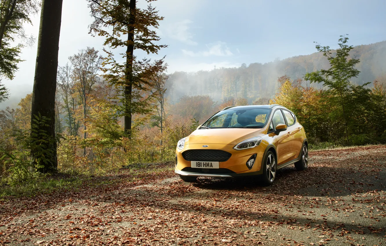 Фото обои Ford, Желтый, Автомобиль, Fiesta, Active, 2017, Worldwide