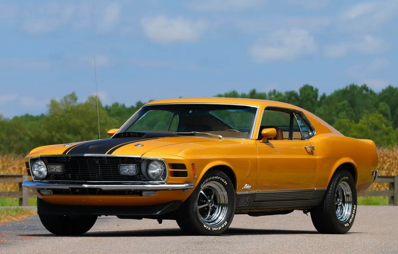 Фото обои Ford Mustang, 1970, Fastback, Mach 1, Muscle classic