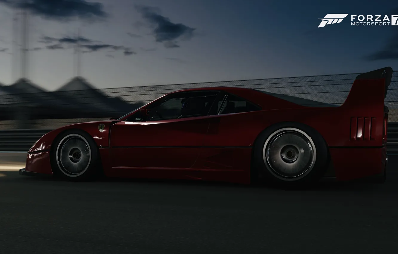 Фото обои HDR, Ferrari, F40, game, night, Competizione, FM7, UHD
