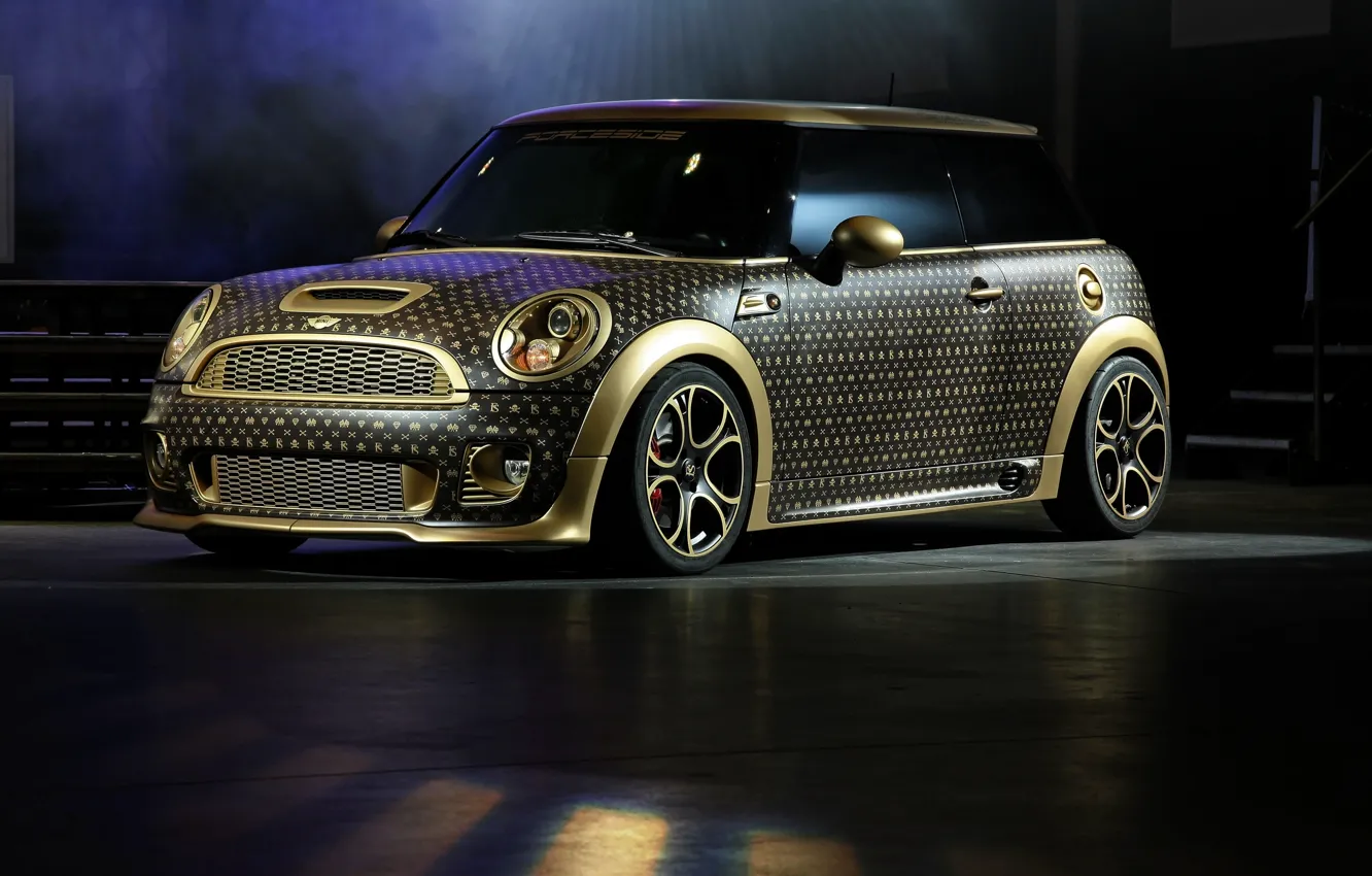 Фото обои Дым, Винил, Тюнинг, Mini Cooper, Хэтчбек, MINI, John Cooper Works