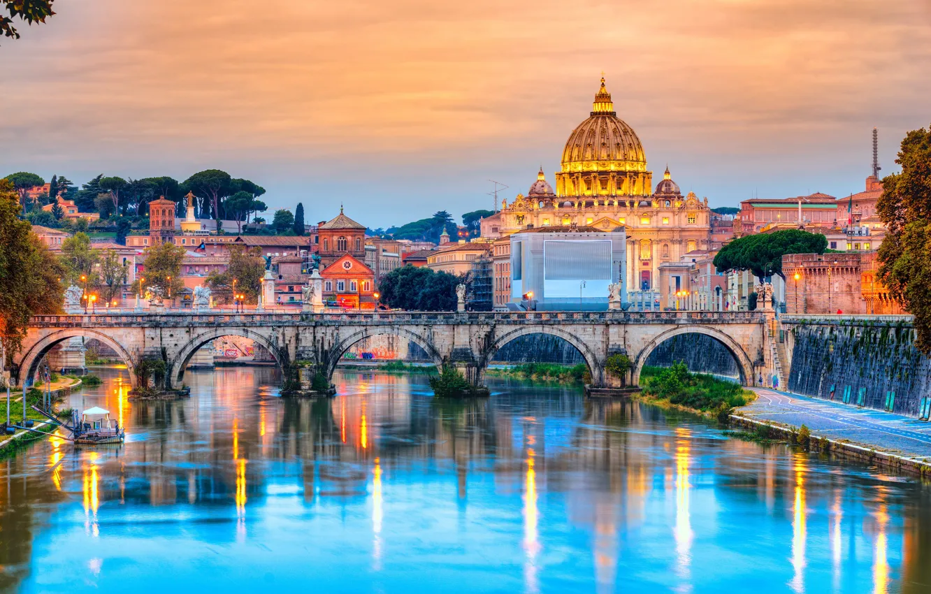 Фото обои city, город, Рим, Италия, Italy, Cathedral, panorama, Europe