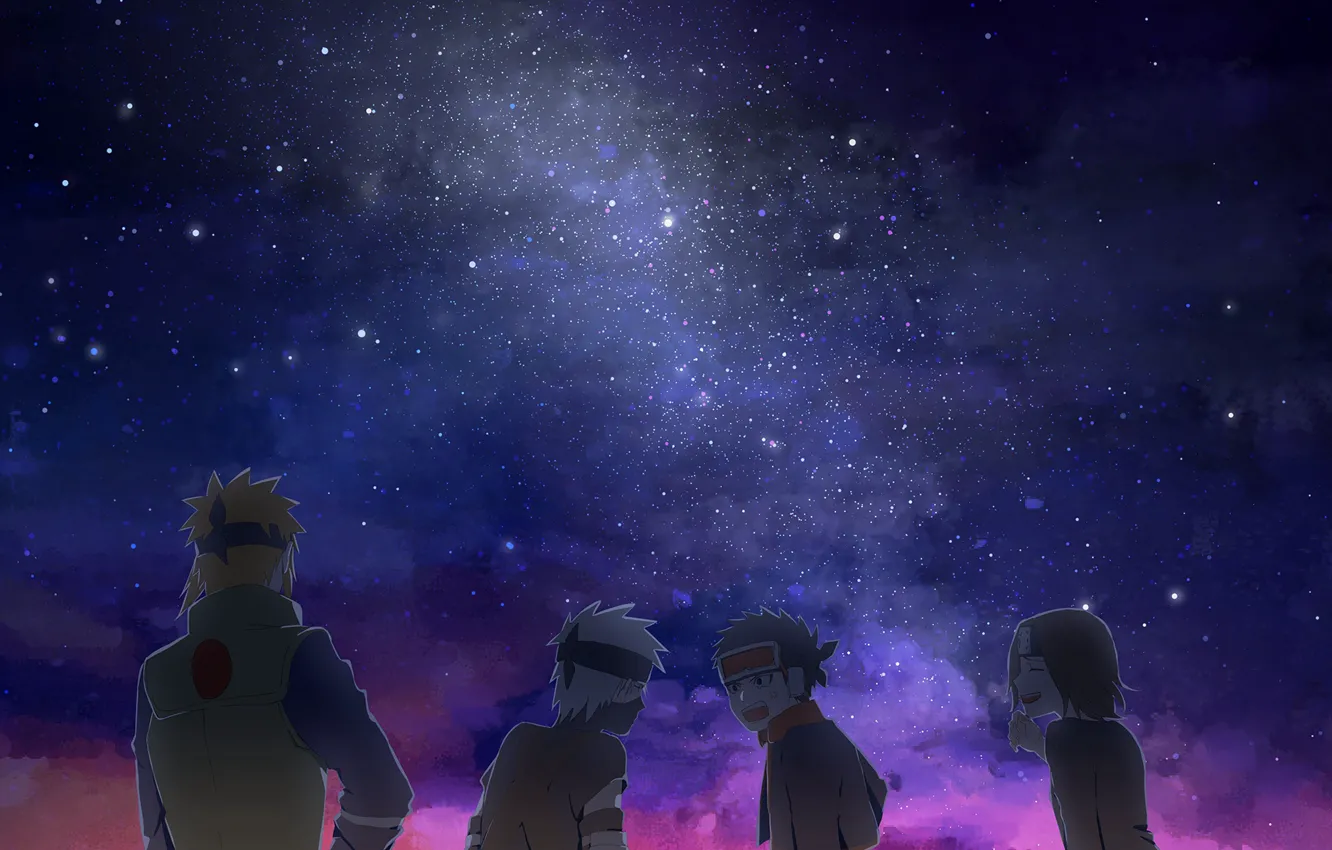 Фото обои небо, звезды, ночь, star, млечный путь, Naruto, night, night sky