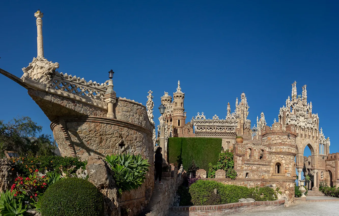 Фото обои замок, архитектура, Испания, Spain, Бенальмадена, Castillo de Colomares, Benalmadena, Замок Коломарес