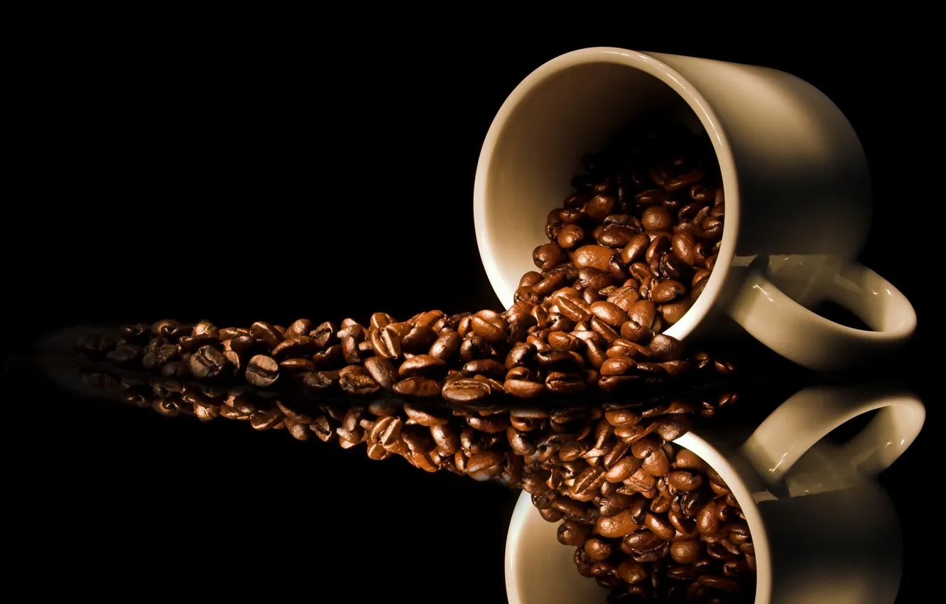 Фото обои macro, cups, coffe time, cafe seeds
