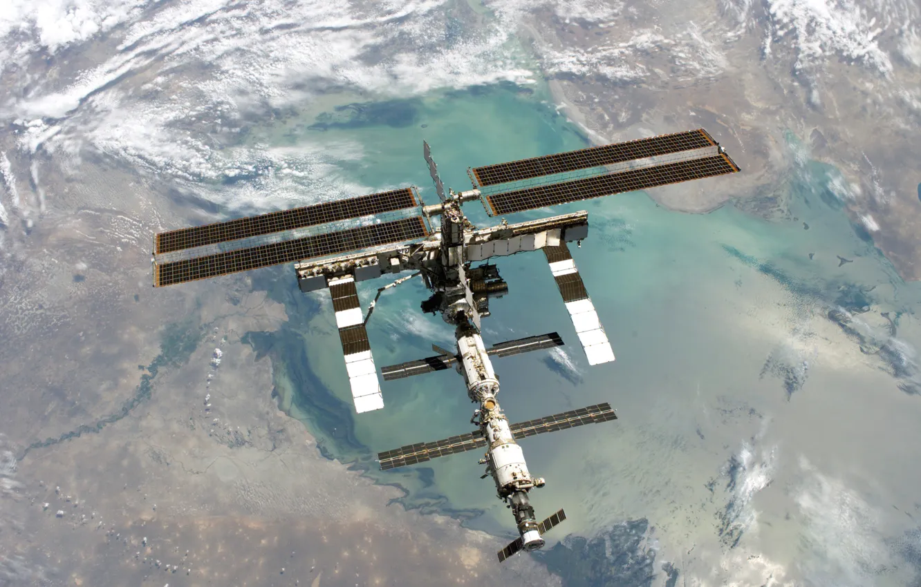 Фото обои Earth, ISS, Space Station, Orbit