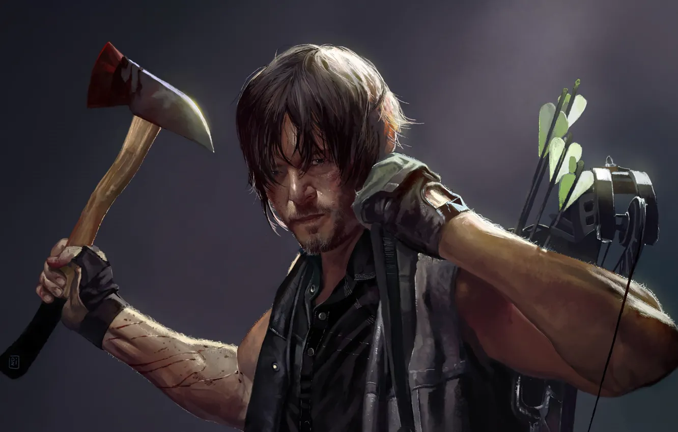 Фото обои ходячие мертвецы, The Walking Dead, Norman Reedus, Daryl Dixon