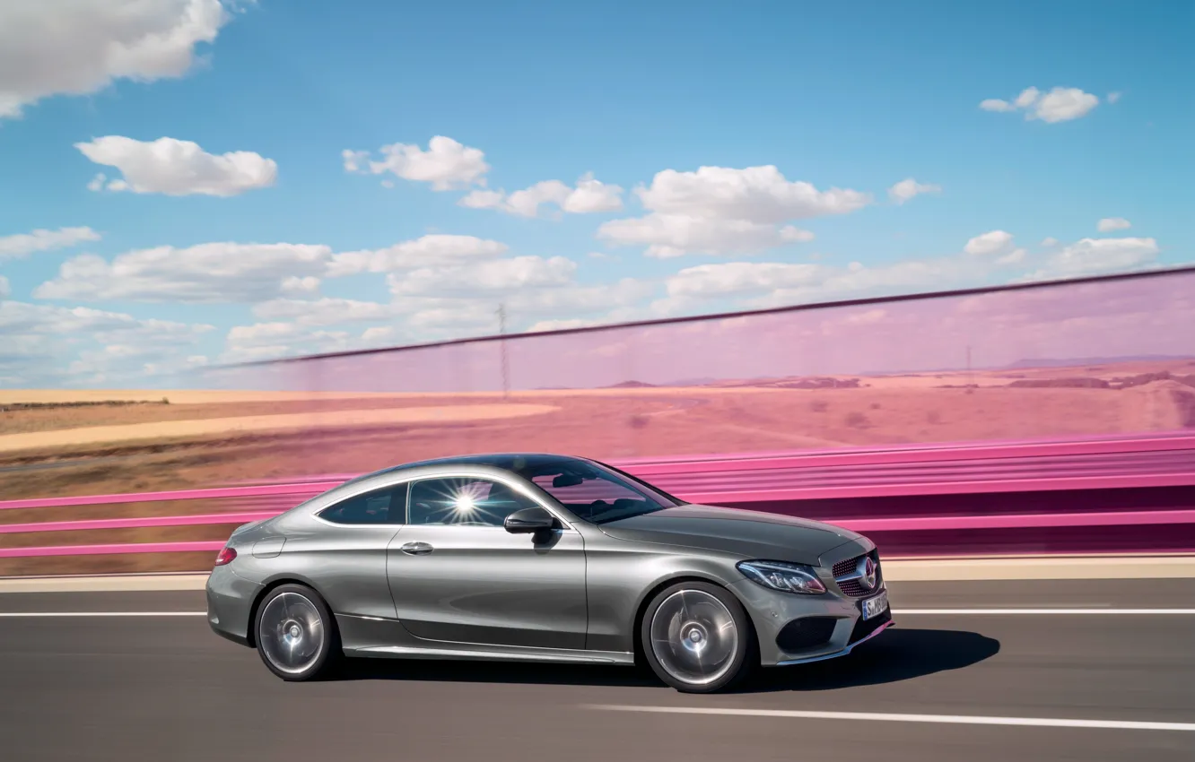 Фото обои Mercedes-Benz, мерседес, AMG, Coupe, C-Klasse, 2015, C205