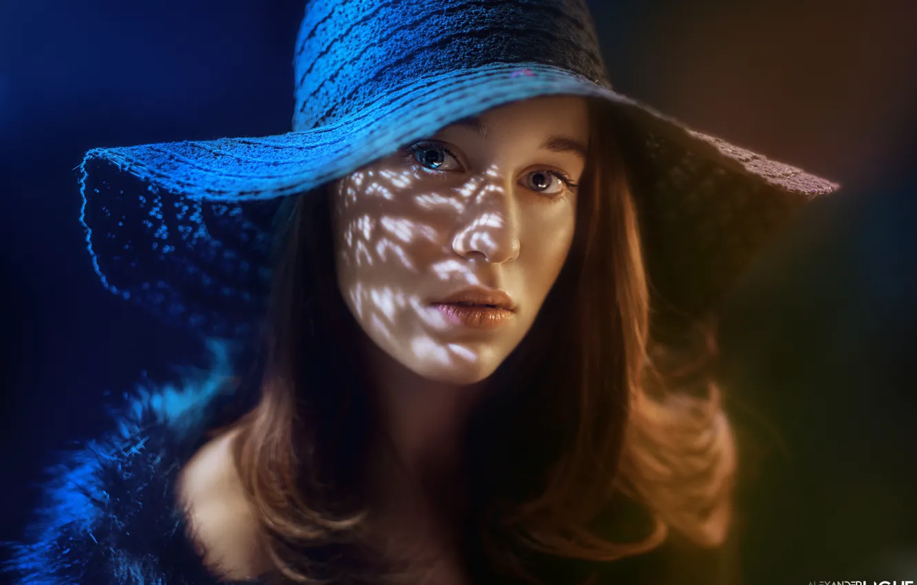 Фото обои взгляд, лицо, портрет, шляпа, Alexander Drobkov-Light, Виктория Рейн