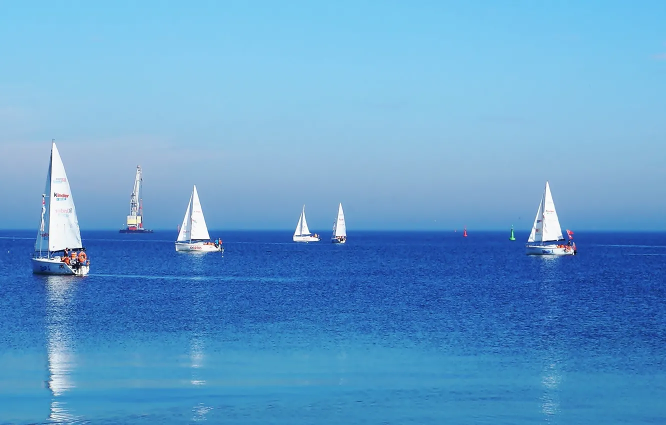 Фото обои sea, water, sailboats
