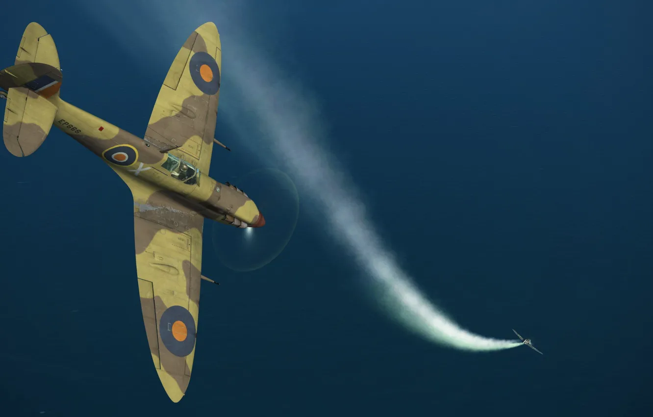 Фото обои Британия, Spitfire Mk.Vb, Фронтовой истребитель