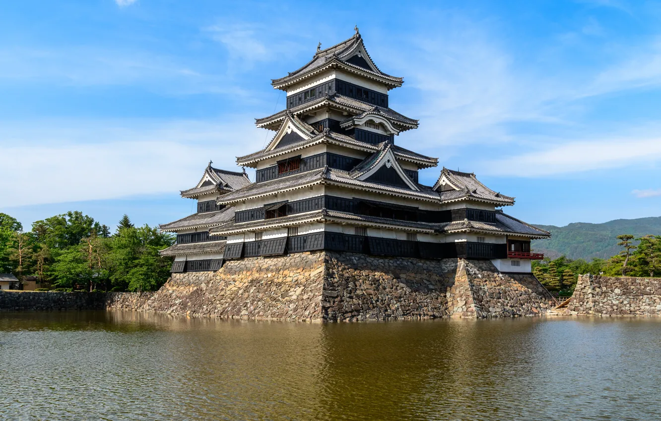 Фото обои Город, Япония, Замок, Мацумото, Нагано