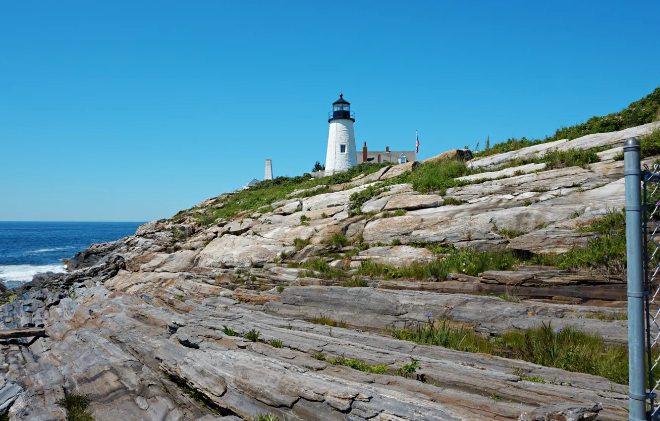 Фото обои sky, sea, ocean, mountain, lighthouse