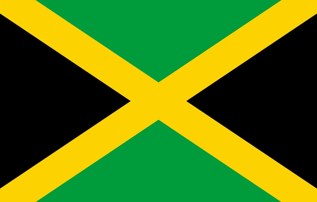 Фото обои green, black, yellow, flag of jamaica