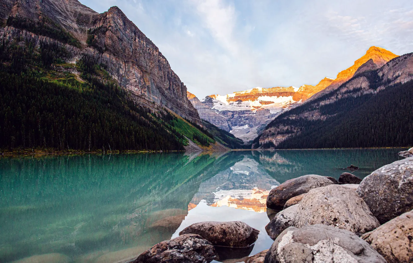 Фото обои Alberta, Canada, Snow, Mountains, Glacier, Louise Lake